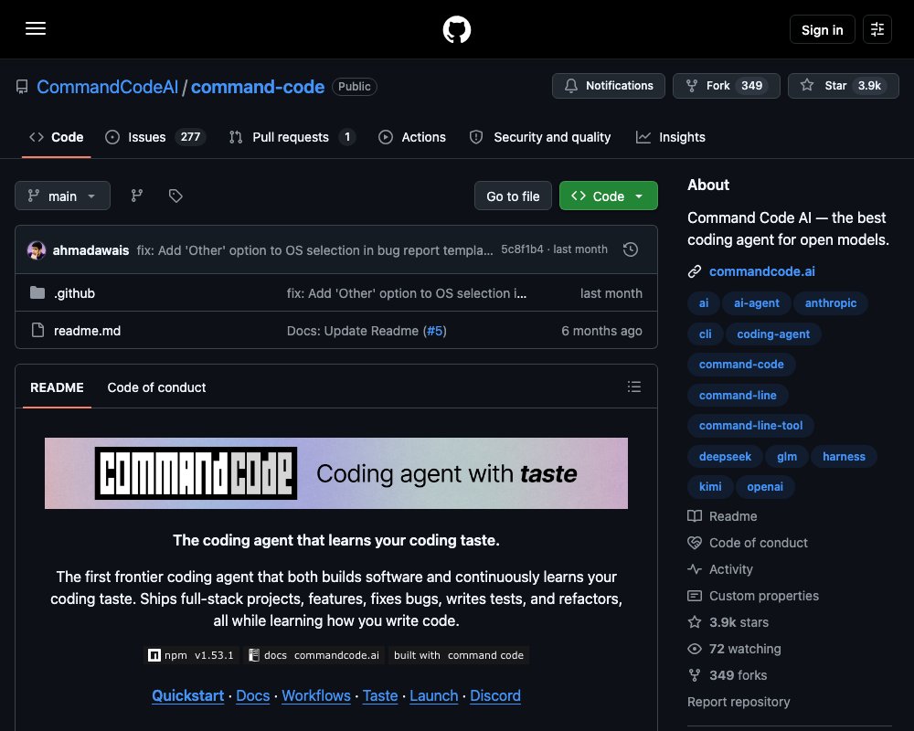 Command Code — кодинг-агент для открытых моделей, который учится вашему вкусу