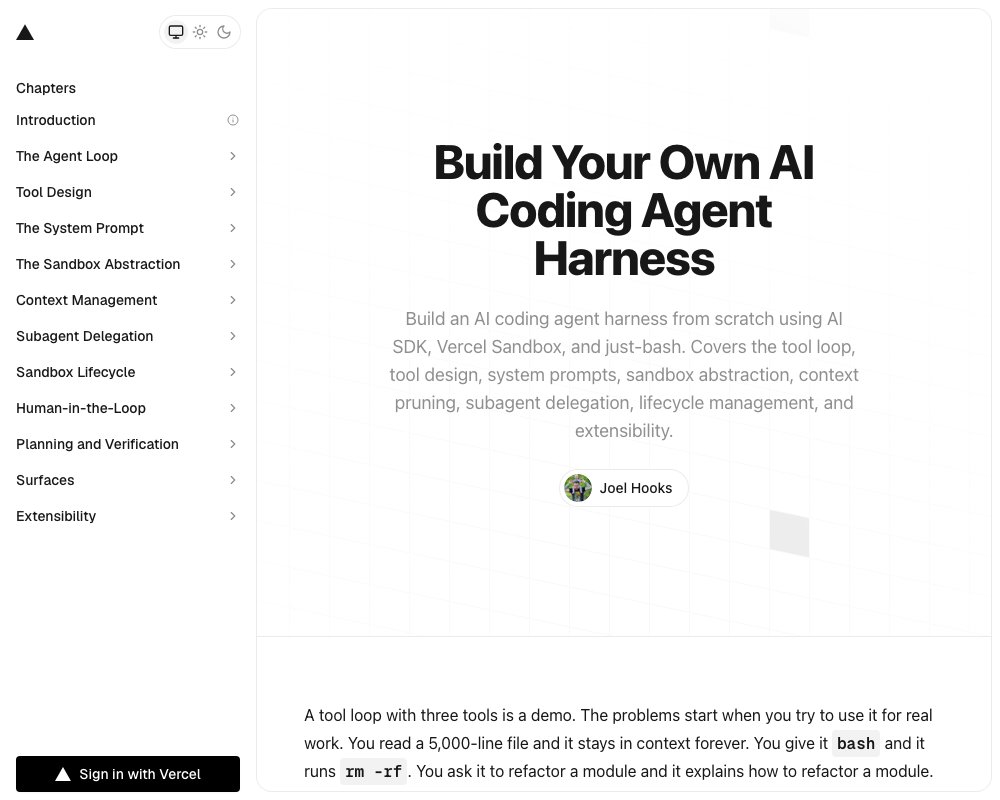 Курс Vercel Academy: собираем harness для AI-кодинг-агента с нуля