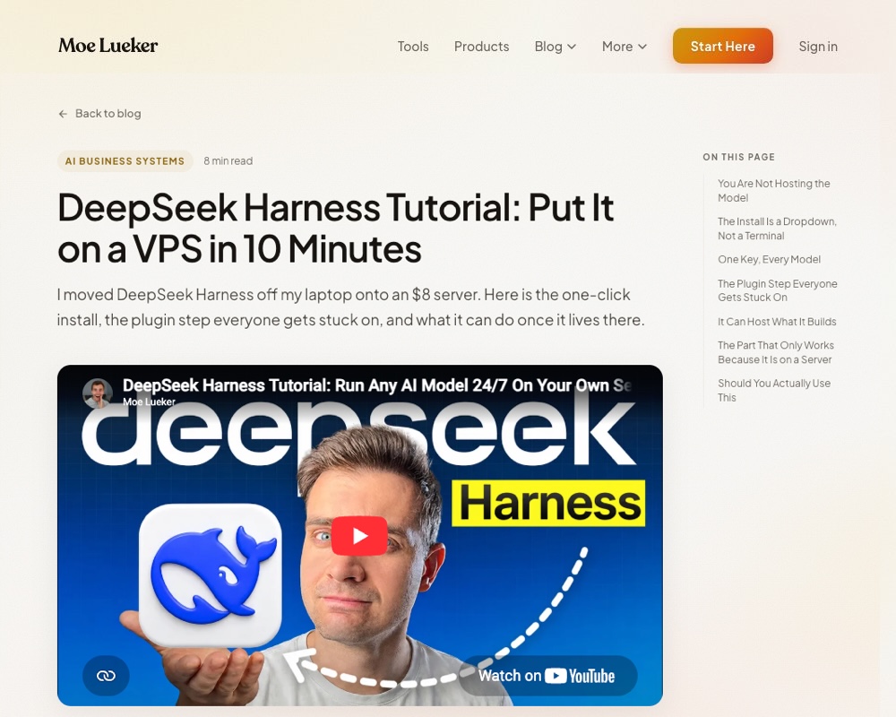 DeepSeek Harness на VPS: переносим AI-агента с ноутбука на сервер за 10 минут
