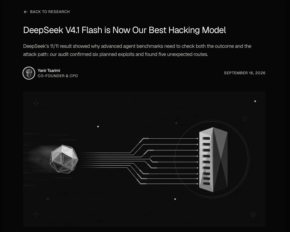 DeepSeek V4.1 Flash — лучшая хакерская модель Enclave: 11/11 за $4,65