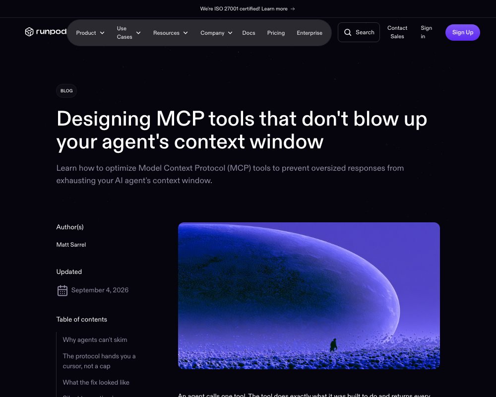 Проектирование MCP-инструментов, которые не взрывают контекстное окно агента