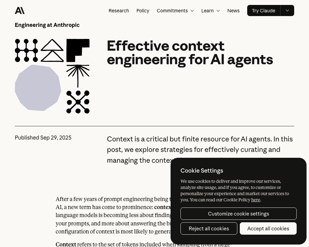 Эффективный контекст-инжиниринг для AI-агентов