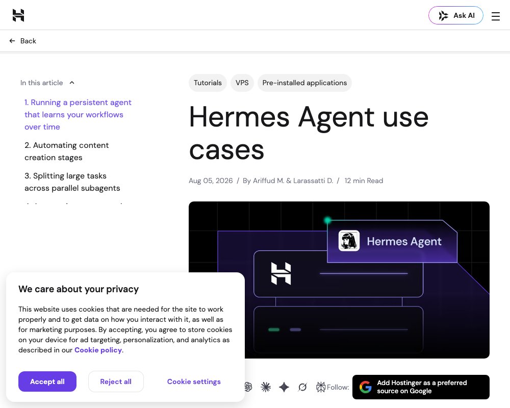 Hermes Agent на практике: 10 сценариев — от памяти до автономных workflow