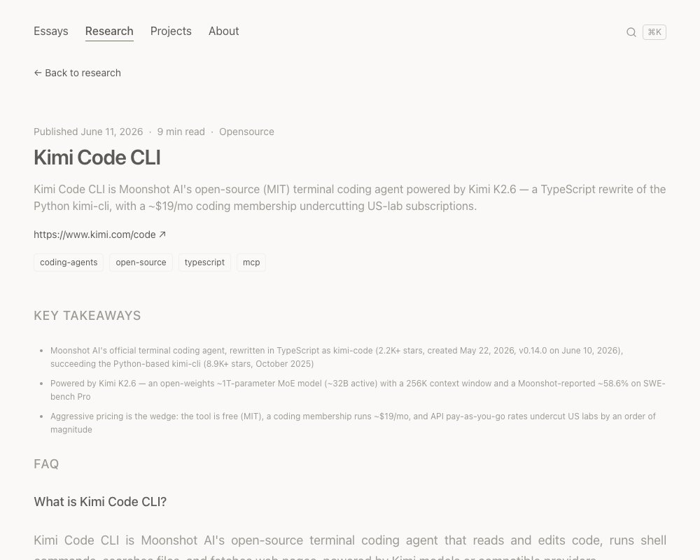 Kimi Code CLI: открытый терминальный агент от Moonshot AI с ценовой войной против западных аналогов