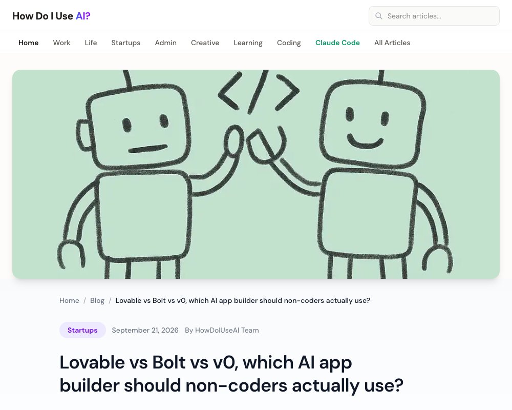 Lovable против Bolt против v0: какой AI-конструктор приложений выбрать непрограммисту