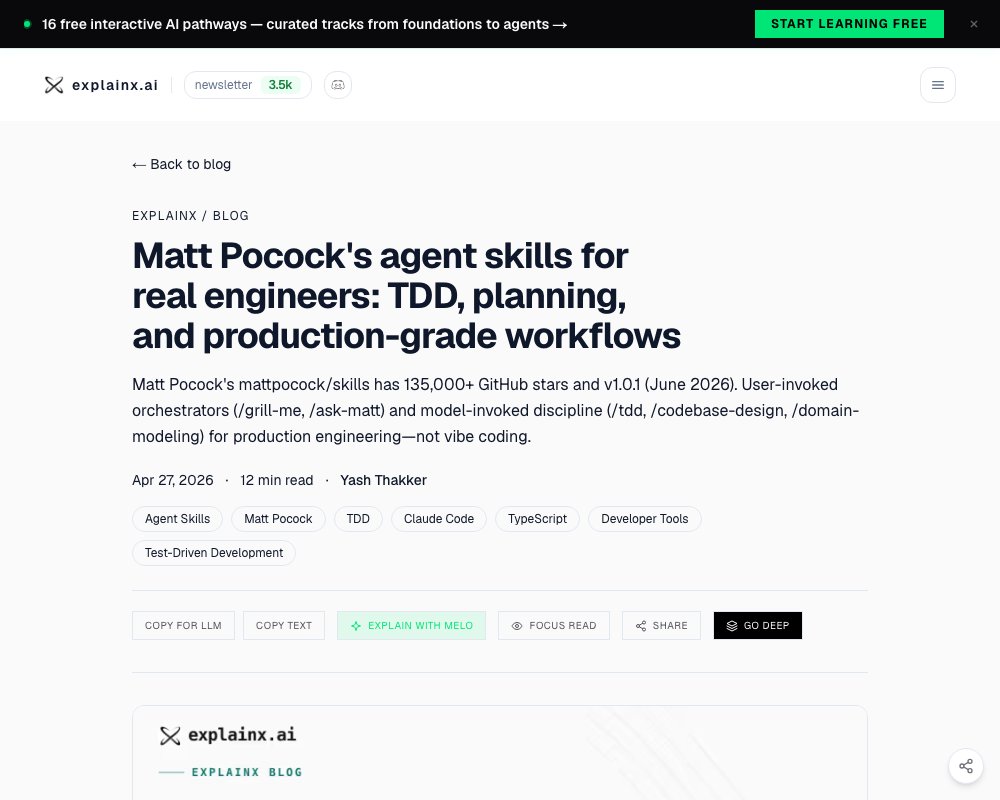 Matt Pocock и его библиотека skills для инженеров: TDD, планирование и продакшн-воркфлоу
