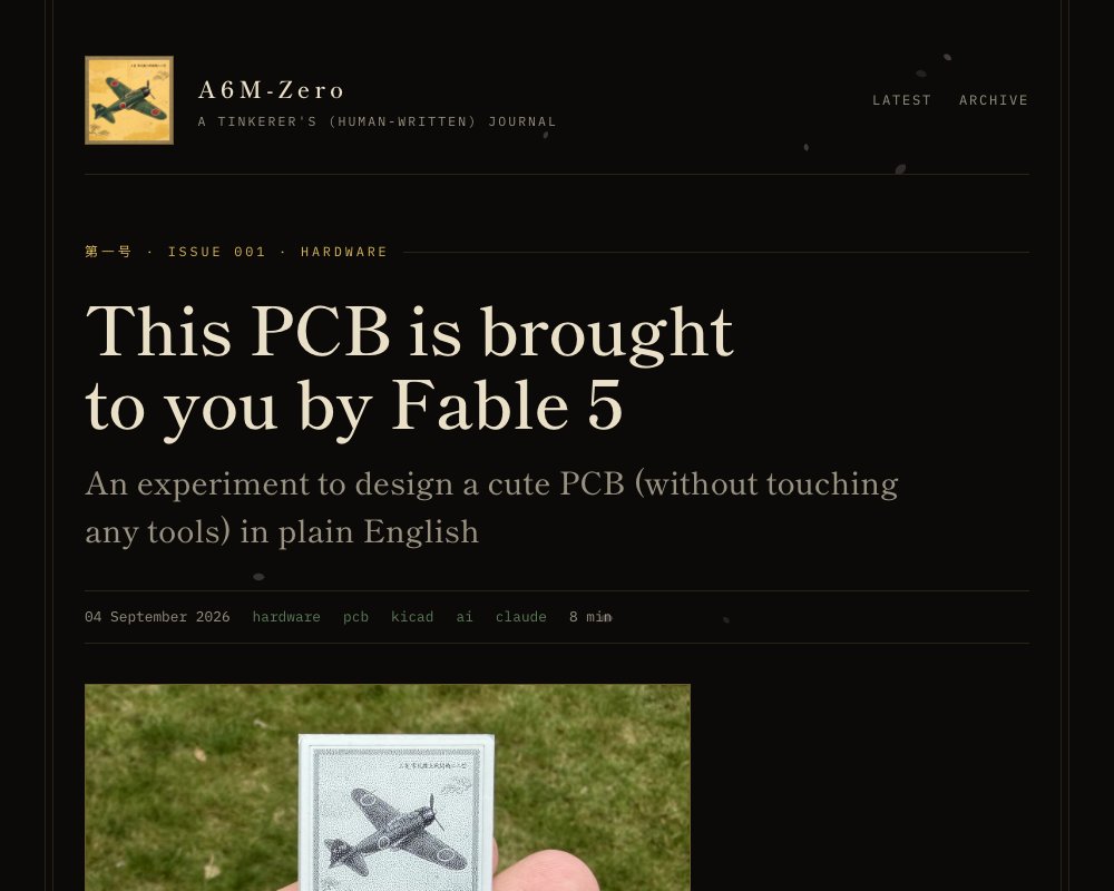 Эту печатную плату сделал Fable 5: эксперимент по vibe-конструированию железа