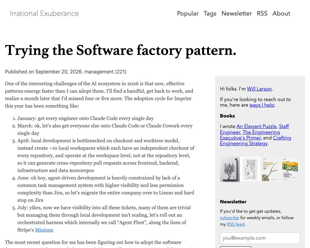 Пробуем паттерн Software Factory: эксперимент Уилла Ларсона в Imprint