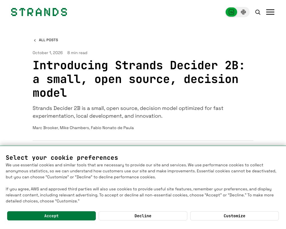 Strands Decider 2B: открытая модель для быстрых решений