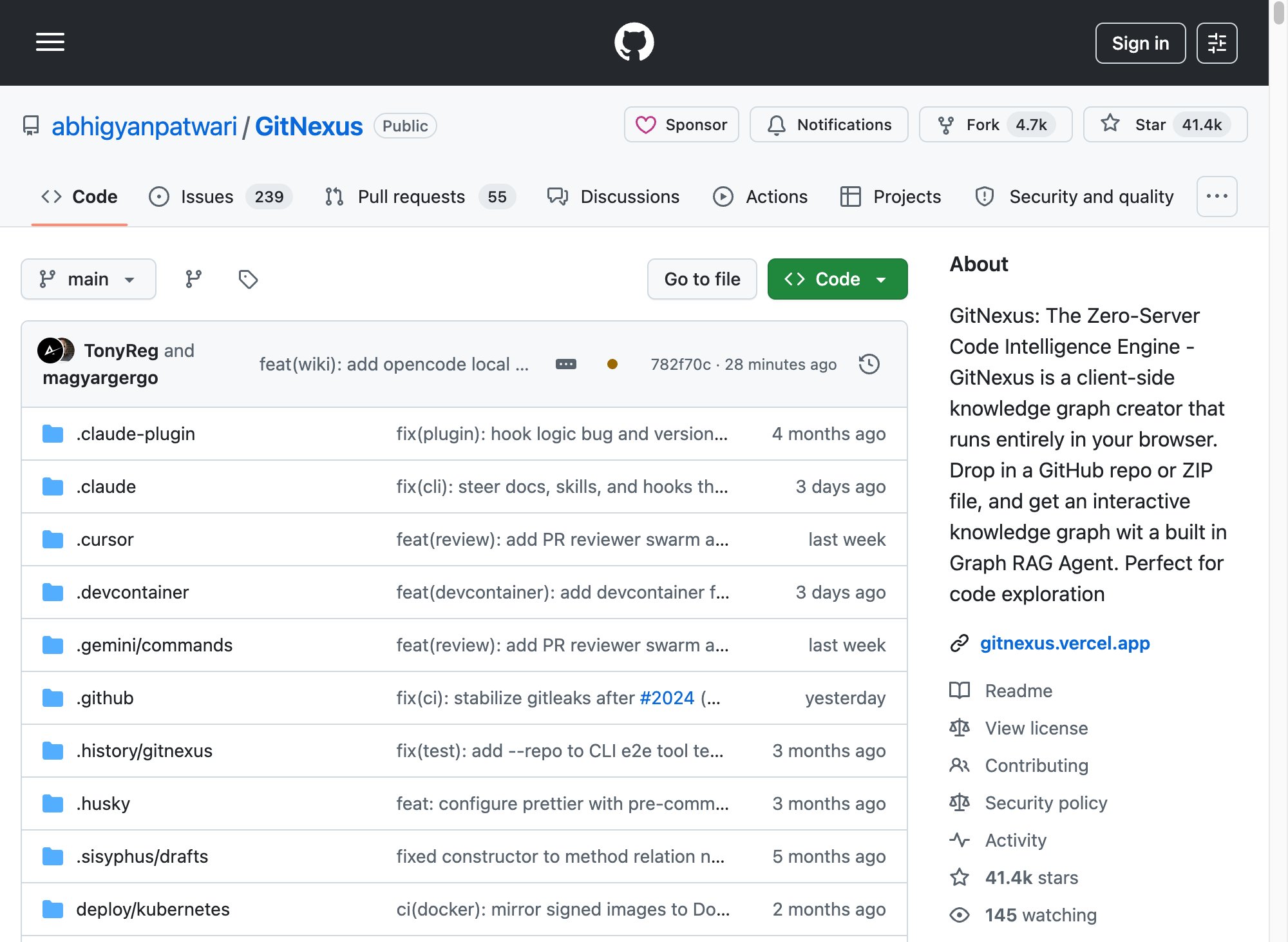 GitNexus — движок интеллекта кода без сервера