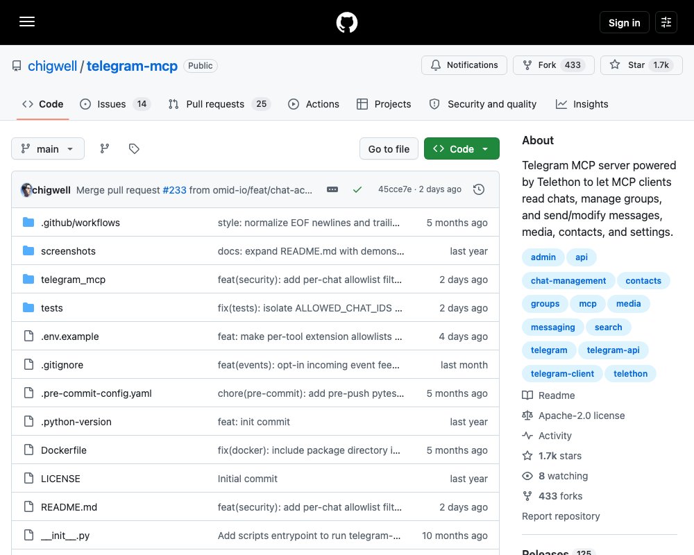 Telegram MCP — управление Telegram из Claude и Cursor