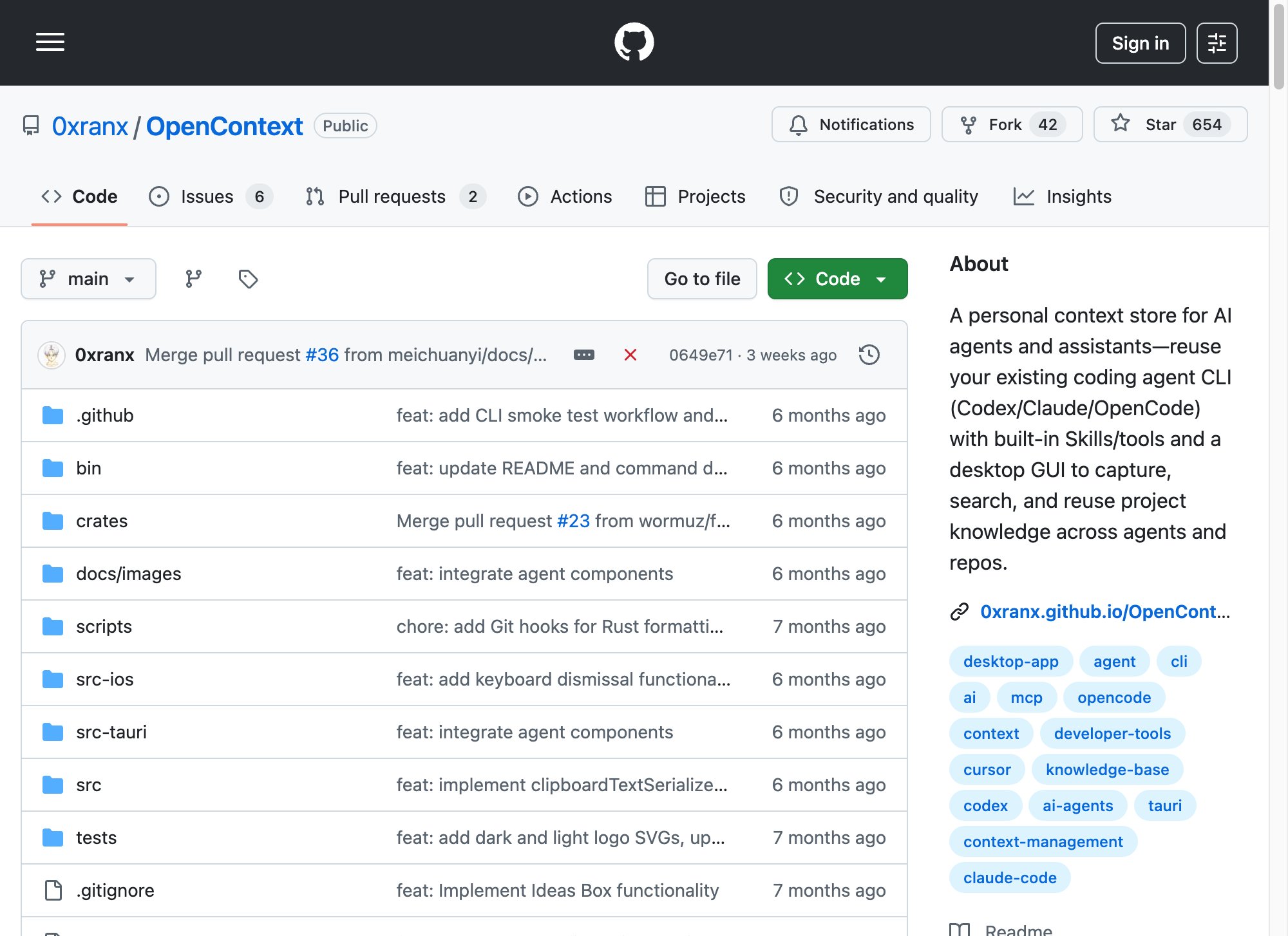 OpenContext — персональное хранилище контекста для AI-агентов