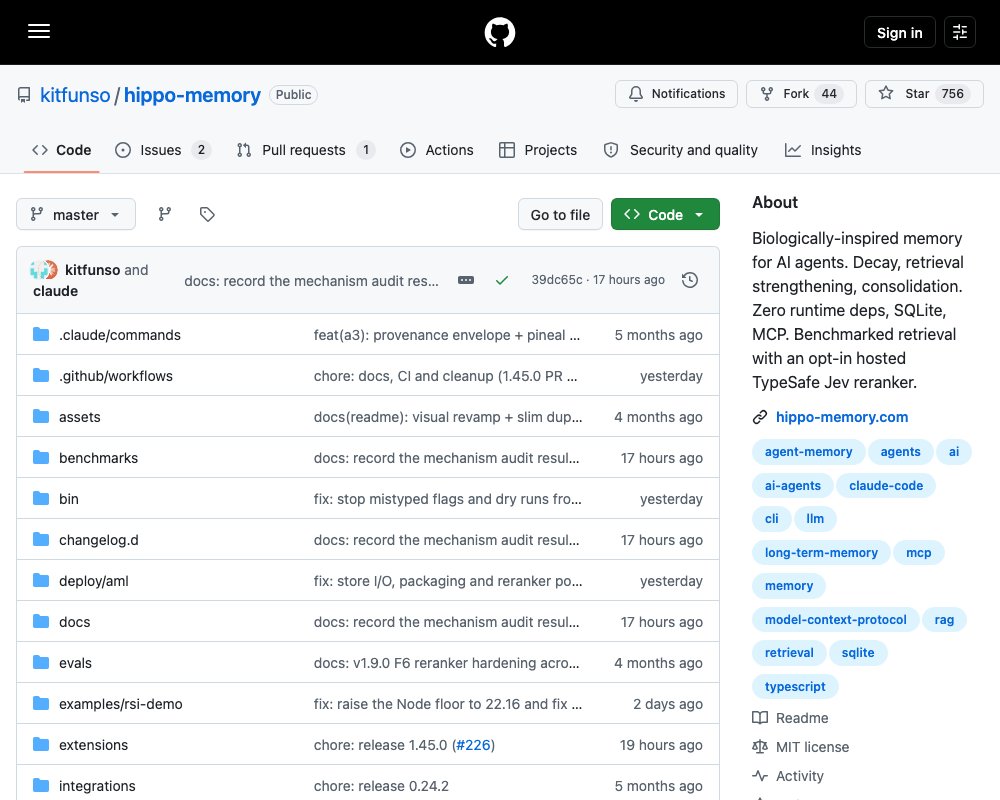 Hippo — биологически вдохновлённая память для AI-агентов