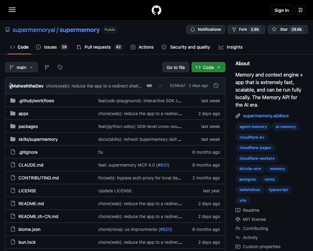 Supermemory — движок памяти и контекста для AI: №1 в бенчмарках LongMemEval, LoCoMo и ConvoMem