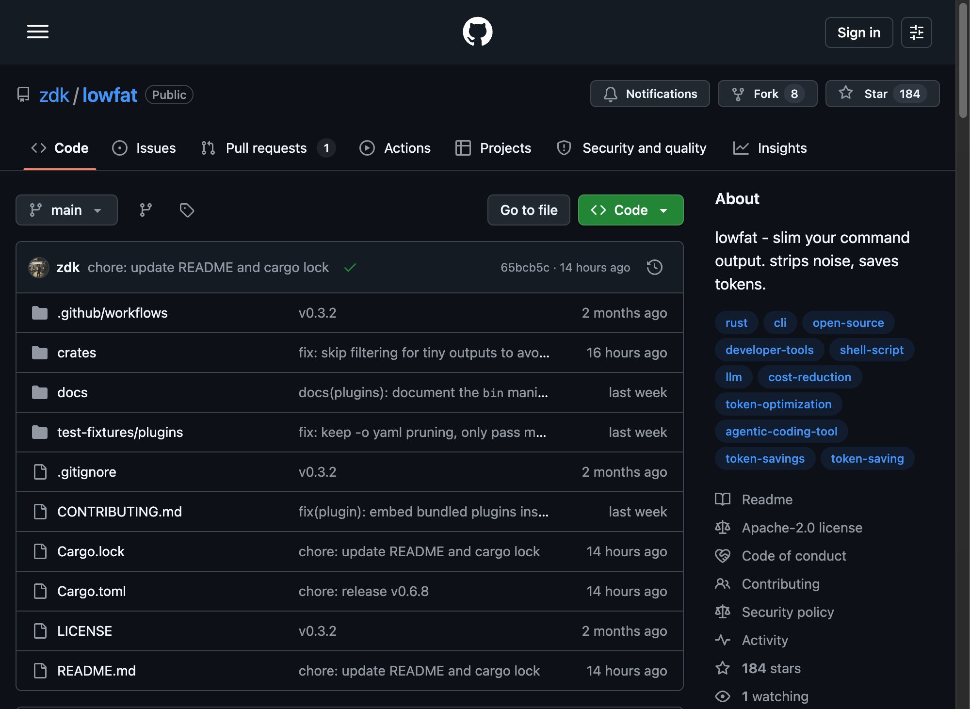 lowfat — облегчение вывода CLI для экономии токенов AI-агентов
