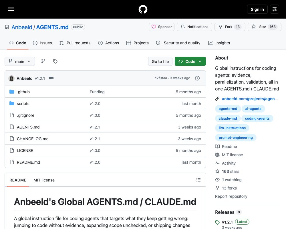 AGENTS.md: глобальные инструкции для кодинг-агентов