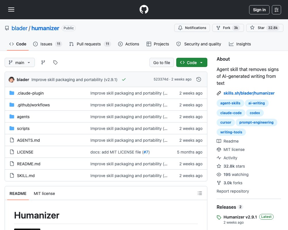 Humanizer — скилл для убирания следов AI-генерированного текста