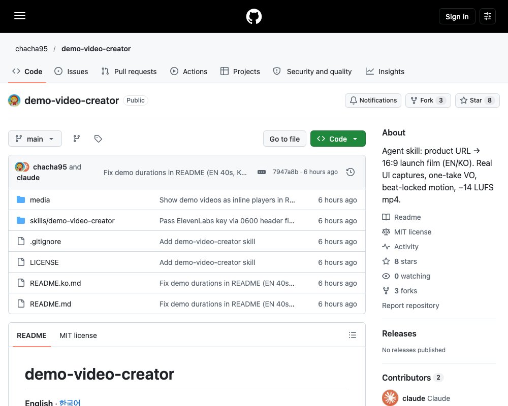 demo-video-creator: агентский навык, который собирает промо-ролик по ссылке на продукт