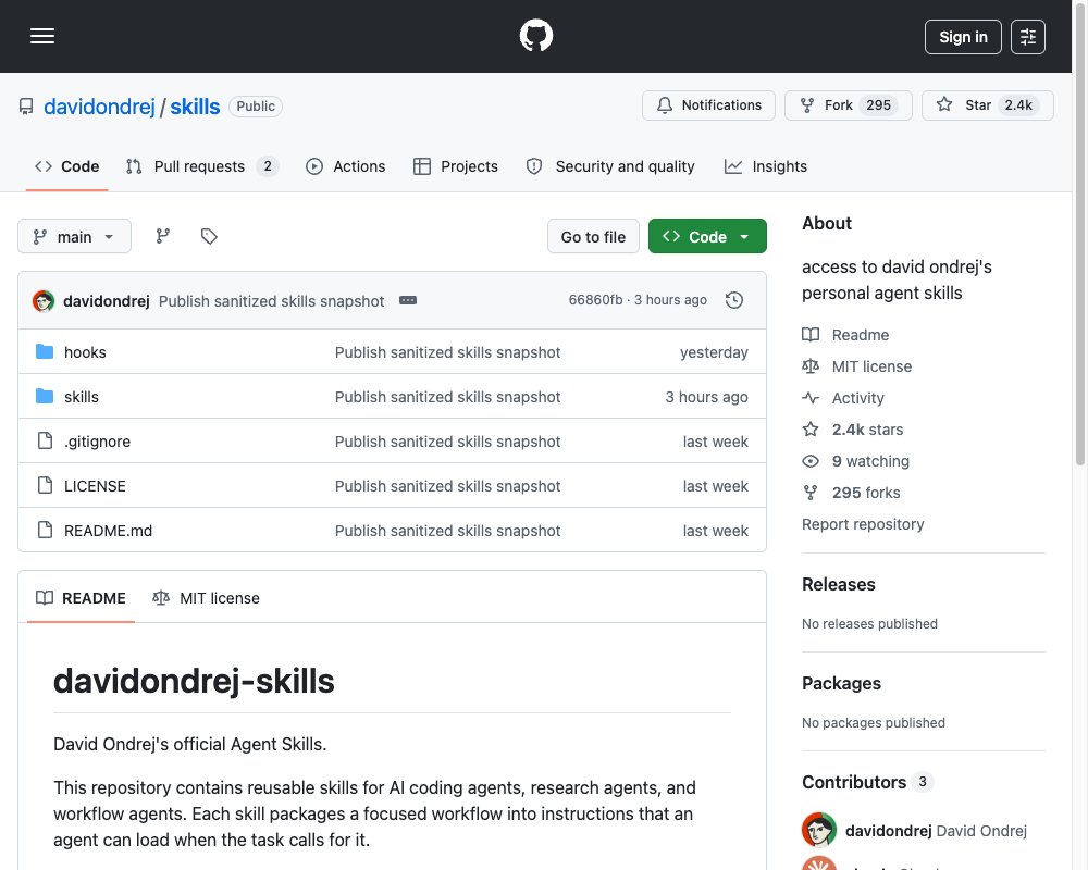 David Ondrej Skills — 33 навыка для оркестрации, разработки и безопасности агентов
