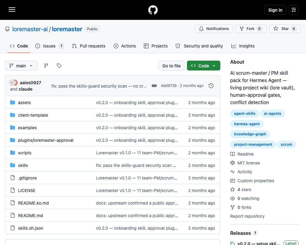 Loremaster — AI-скраммастер с хранилищем знаний о проекте