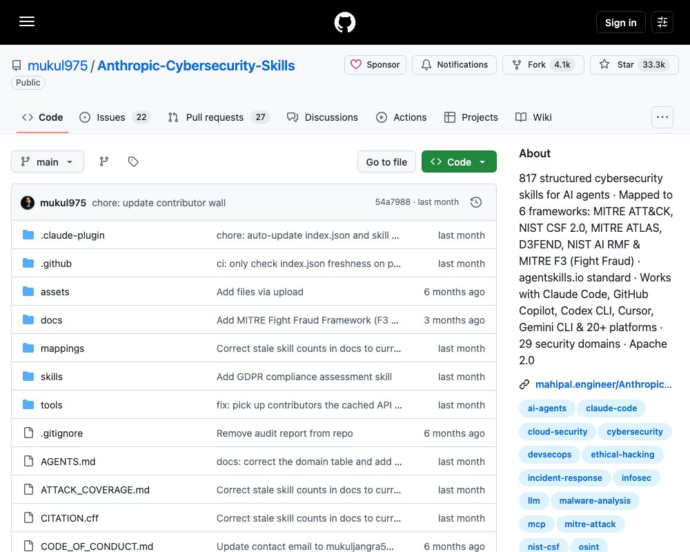 Anthropic Cybersecurity Skills — библиотека навыков кибербезопасности для AI-агентов