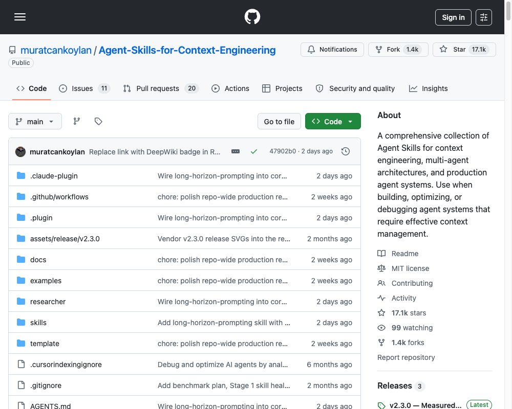 Agent Skills for Context Engineering — коллекция навыков контекстной инженерии