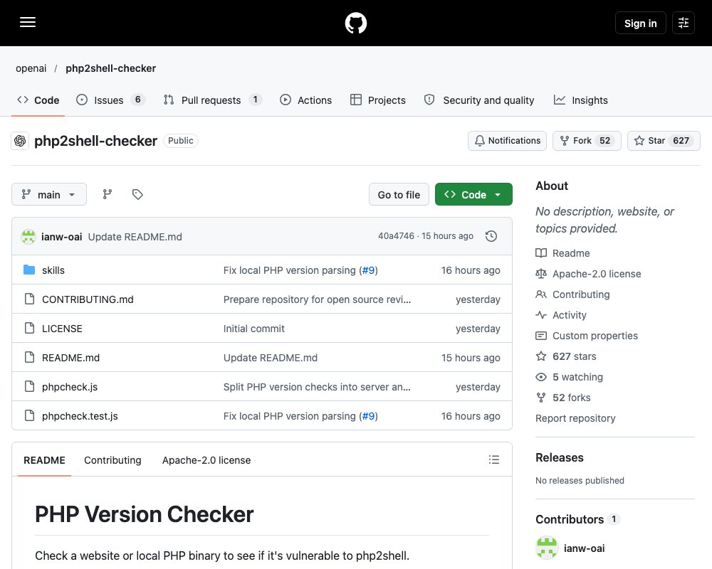 php2shell-checker: два навыка от OpenAI для проверки уязвимости PHP