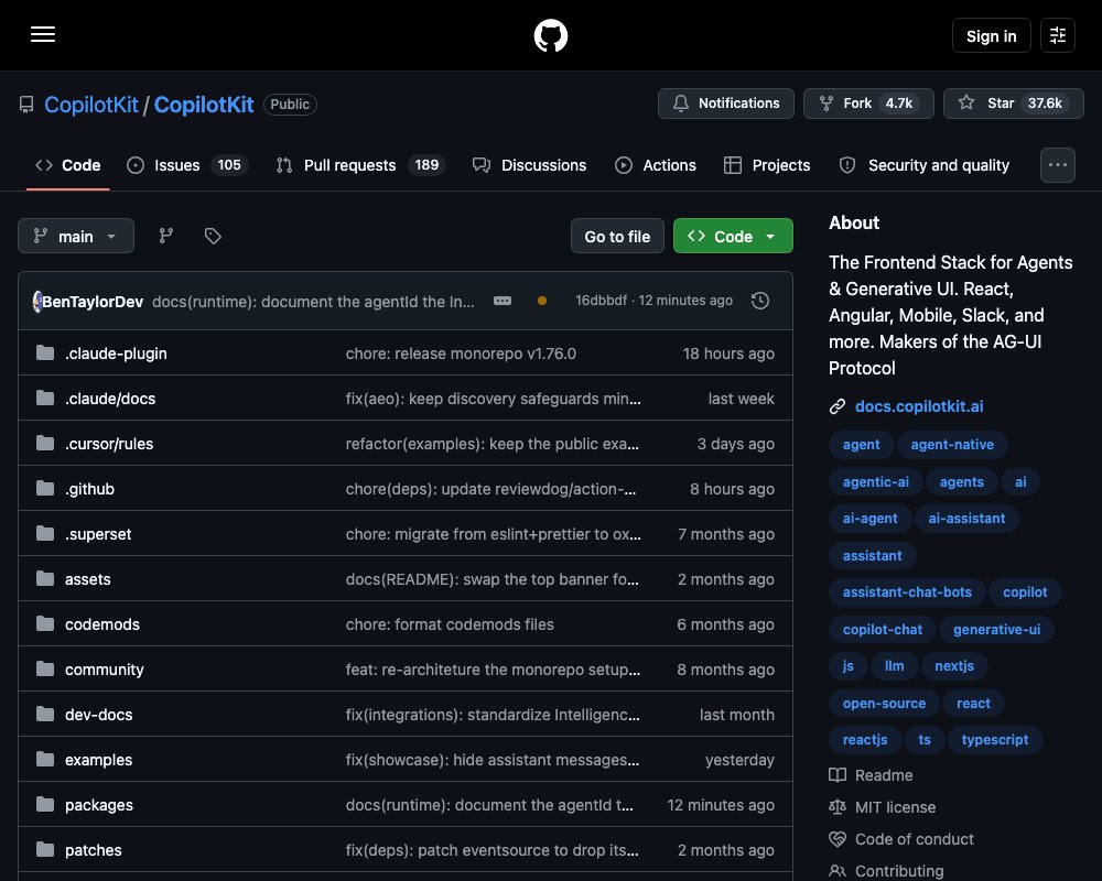 CopilotKit — открытый SDK для агентных приложений с Generative UI