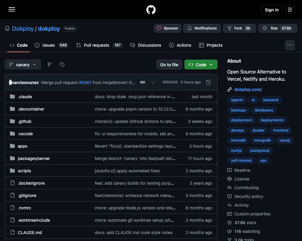 Dokploy — открытая self-hosted альтернатива Vercel, Heroku и Netlify