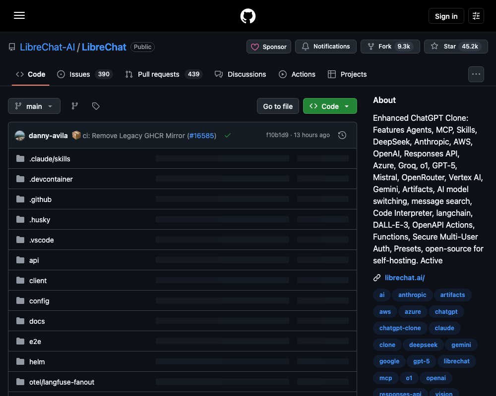 LibreChat — self-hosted клон ChatGPT со всеми моделями в одном интерфейсе