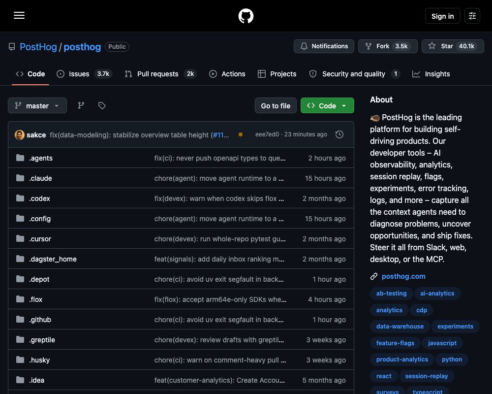 PostHog — open-source платформа продуктовой аналитики с режимом self-driving
