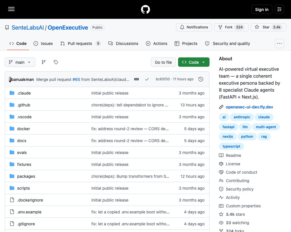 OpenExecutive — виртуальная управленческая команда из восьми Claude-агентов
