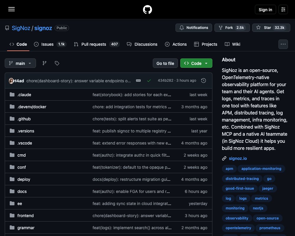 SigNoz — open-source платформа наблюдаемости с поддержкой ИИ-агентов