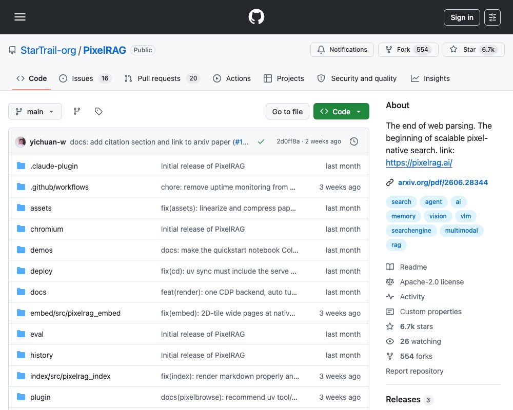 PixelRAG — поиск по скриншотам вместо парсинга HTML