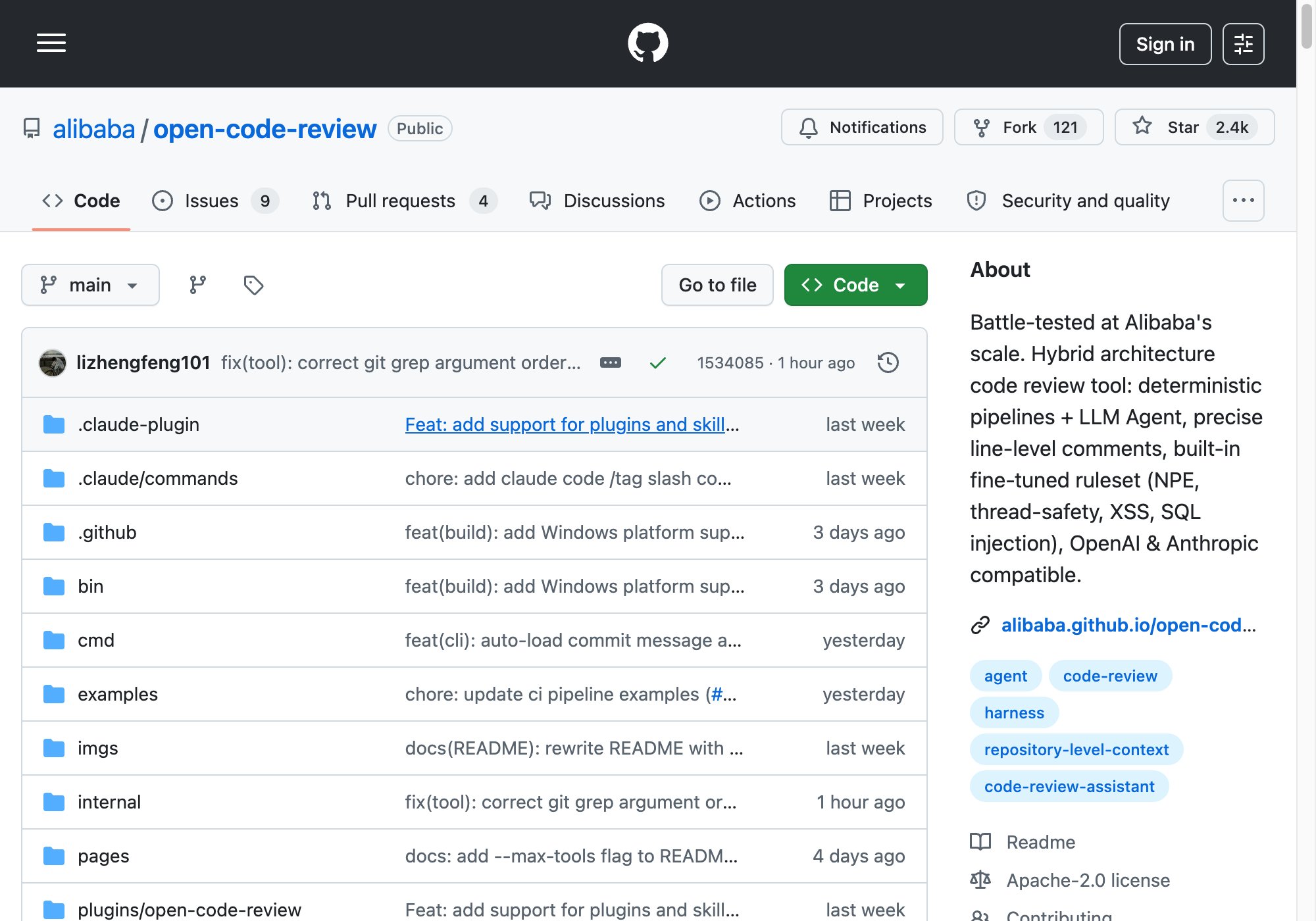 Open Code Review — AI-агент для ревью кода от Alibaba