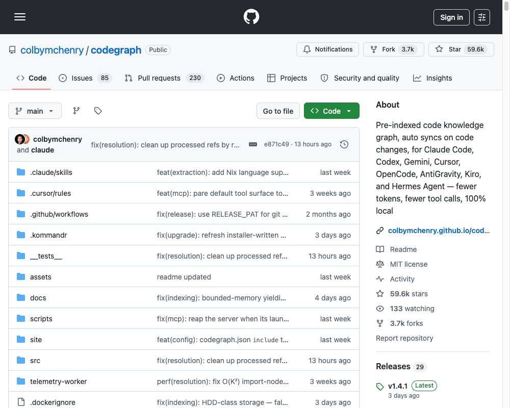 CodeGraph — прединдексированный граф знаний для AI-агентов