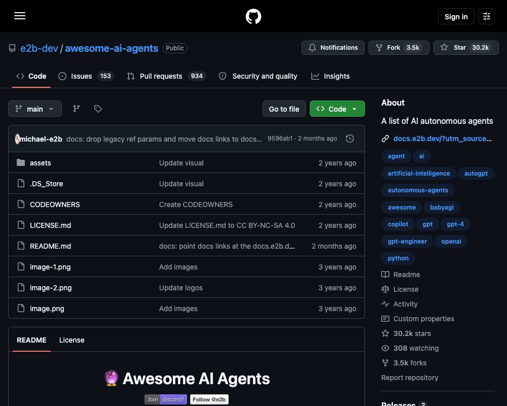 Awesome AI Agents — каталог из 200+ ИИ-агентов от команды e2b