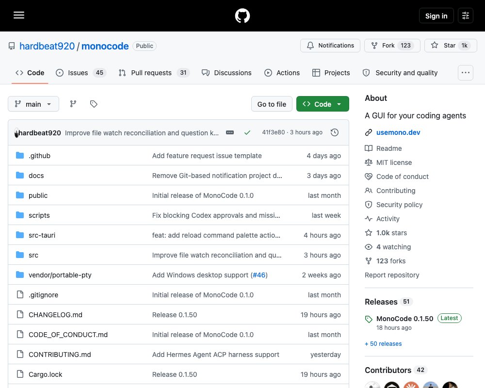MonoCode: десктоп-интерфейс для всех coding-агентов