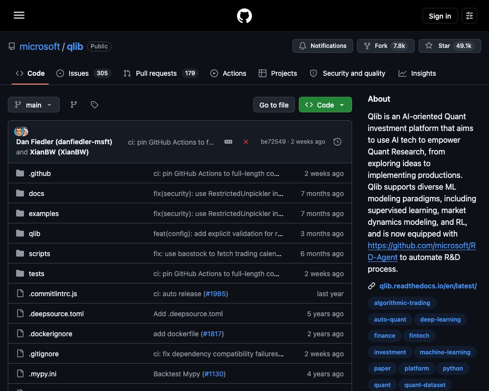 Qlib — открытая платформа Microsoft для количественных инвестиций на базе AI