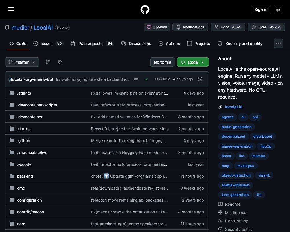 LocalAI — self-hosted движок для запуска LLM и мультимодальных моделей