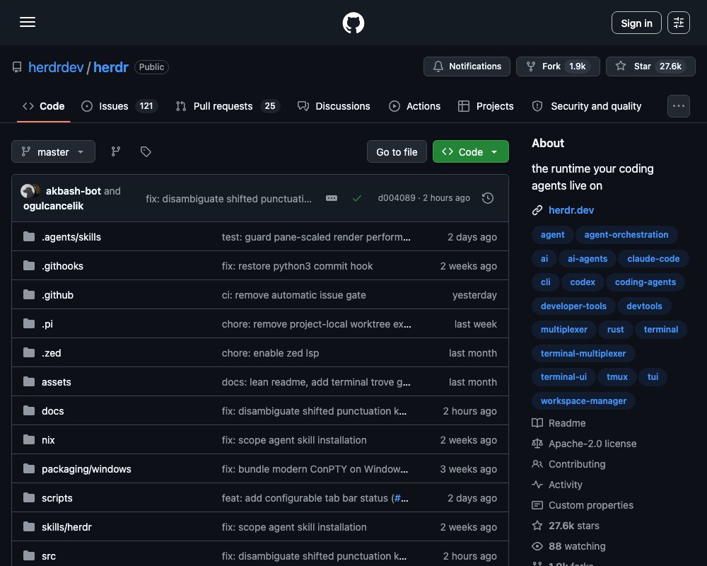 herdr — рантайм, на котором живут ваши кодинг-агенты