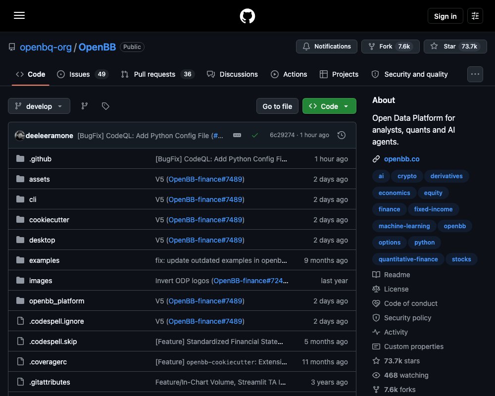 OpenBB — открытая платформа финансовых данных для аналитиков и AI-агентов