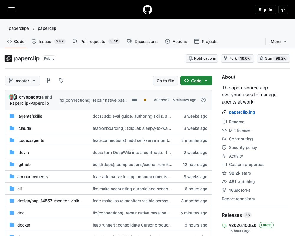 Paperclip — открытая платформа, где AI-агенты работают как компания
