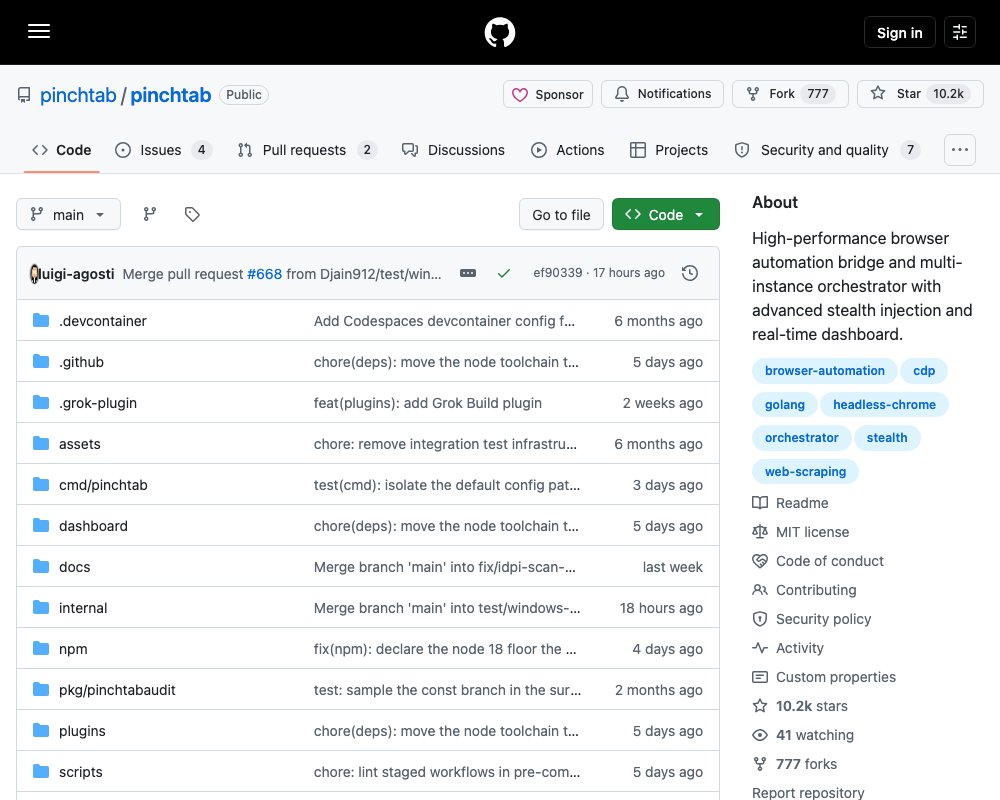 PinchTab — управление Chrome для AI-агентов на Go
