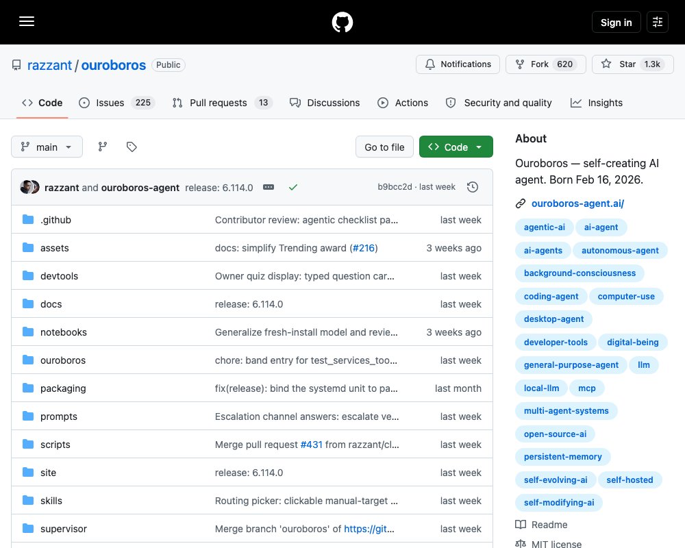 Ouroboros — саморазвивающийся AI-агент с непрерывной идентичностью