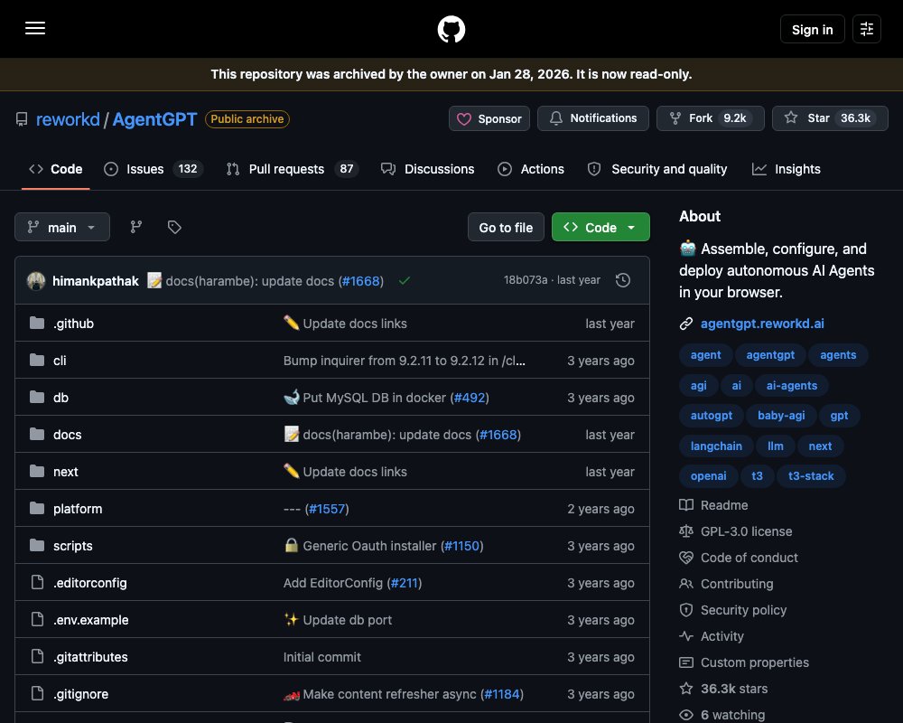 AgentGPT — автономные AI-агенты прямо в браузере