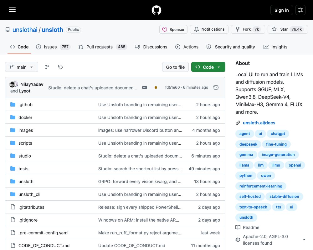 Unsloth: десктоп-приложение для запуска и обучения LLM