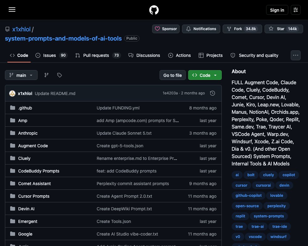 Системные промпты Cursor, Claude Code, Devin и ещё 30 AI-инструментов: крупнейшая открытая коллекция